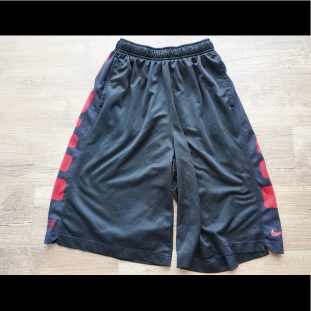 Nike Dri-Fit Boys Athletic Shorts, Youth XL, Black with red detail